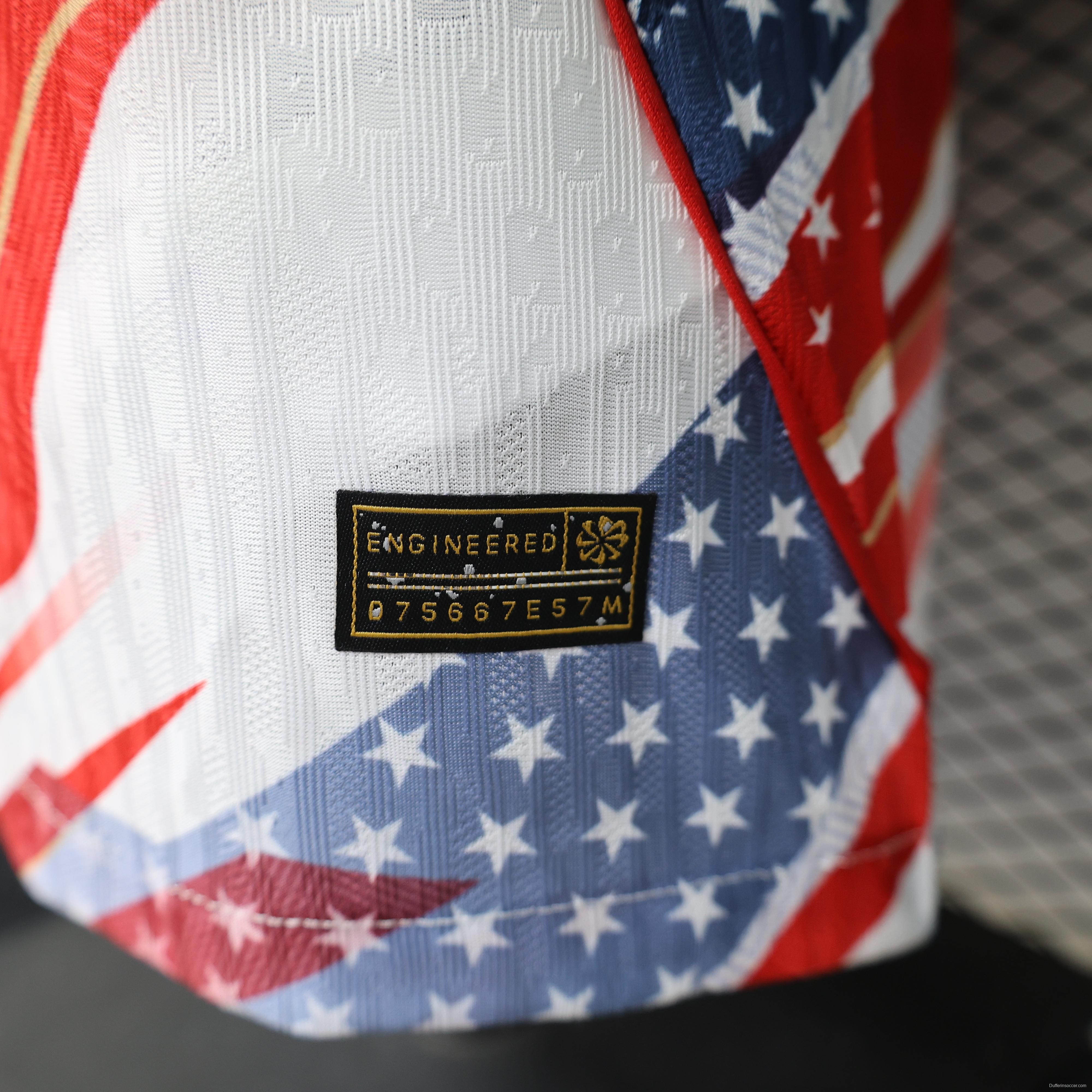 Player Version 2026 USA  Home White/Red/Blue American Flag Print Special Edition Jersey