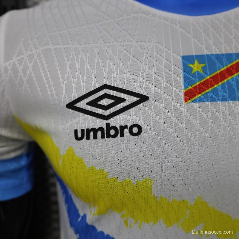 Player Version 26/27  DR Congo  White & Sky Blue  Special Edition Away Jersey