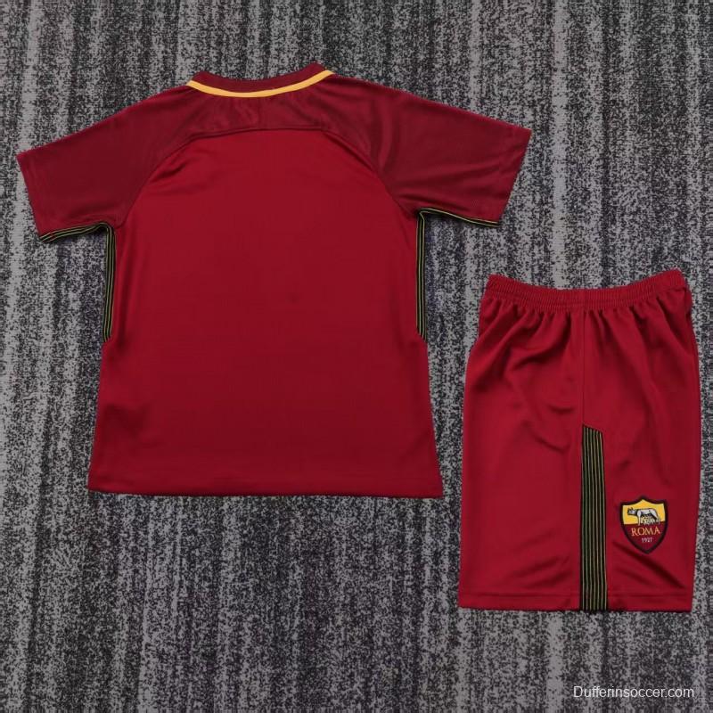 Retro Kids 17/18  AS Roma Home Jersey