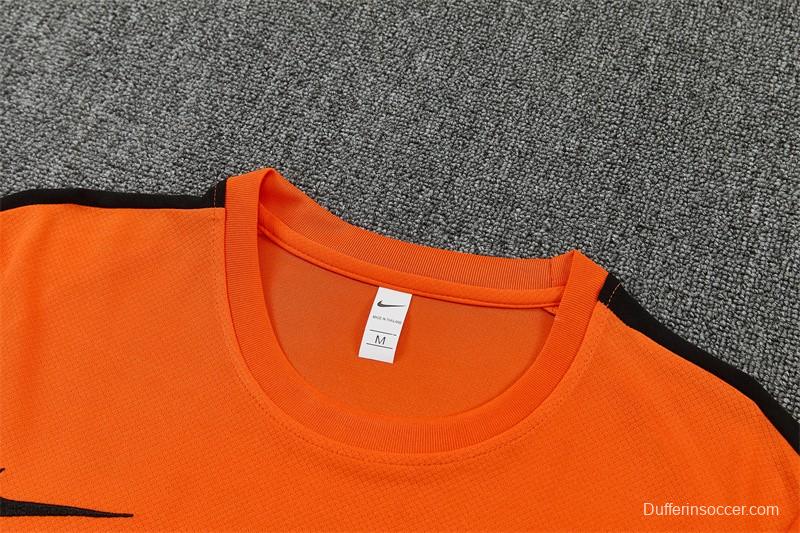 26/27 Netherlands Home Orange Short Sleeve + Soccer Shorts