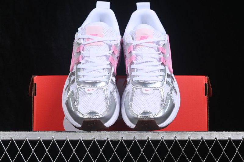 Nike V2K Run Retro Low-Top Running Shoes with Cushlon Foam and Anti-Slip Traction - FD0736-115