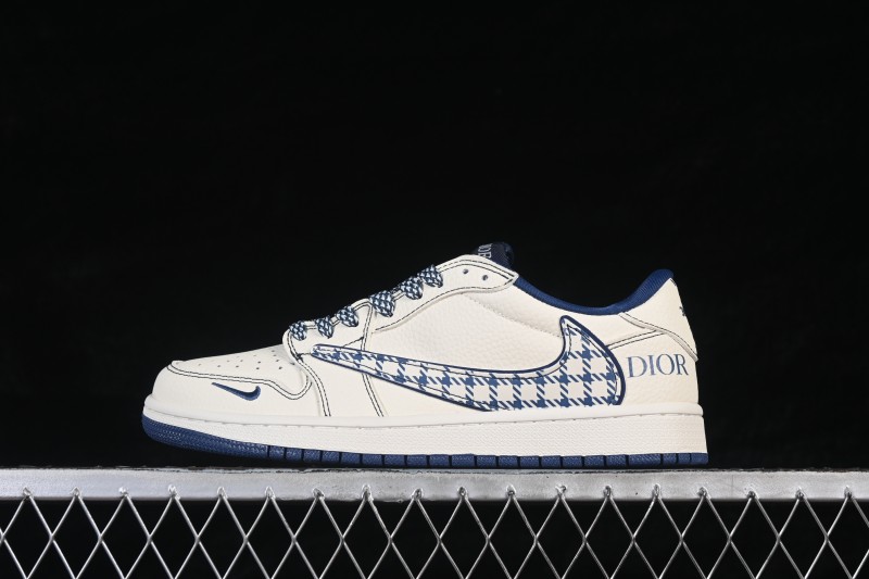 Nike Air Jordan 1 Low Retro Basketball Shoes with Luxury Dior-Inspired Custom Design - LD2028-072