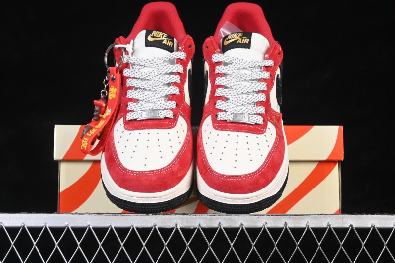Nike Air Force 1 '07 Low Red and Black Auspicious Blessing Casual Skateboarding Shoes - FC1688-264
