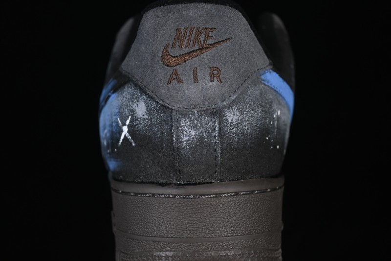 Nike Air Force 1 '07 Low Night Spark Hand-Painted Sneakers with Starry Gradient Design - DO6730-101
