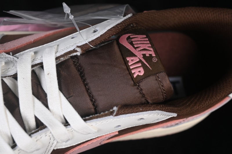 Nike Travis Scott x Air Jordan 1 Low OG Retro High-Quality Sneakers with Reverse Swoosh Design - DZ4137-206