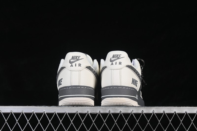 Nike Air Force 1 '07 Low Casual Sneakers in White and Dark Grey - SM6668-107