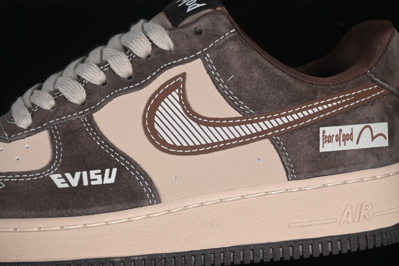 Nike Air Force 1 '07 Low Casual Sneakers in Brown and Light Khaki - KL1688-001