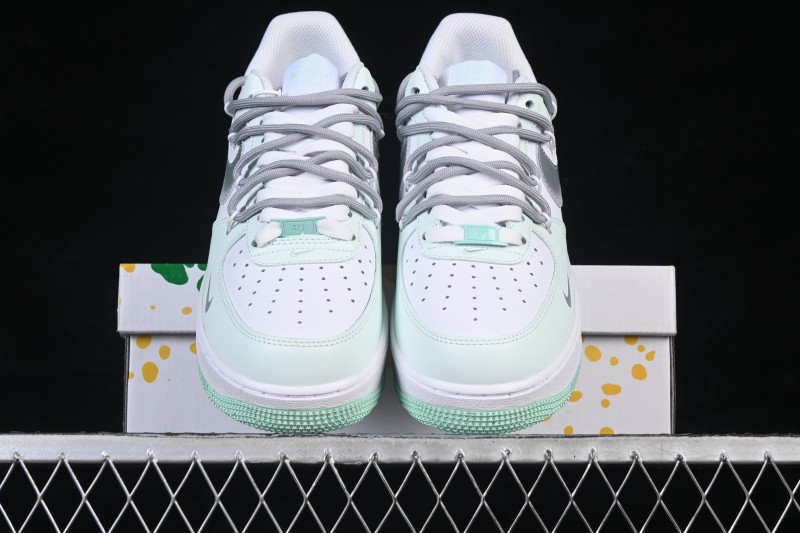 Nike Air Force 1 '07 Low Casual Skateboarding Shoes with Cloud White Mint Accents - XX7981-476