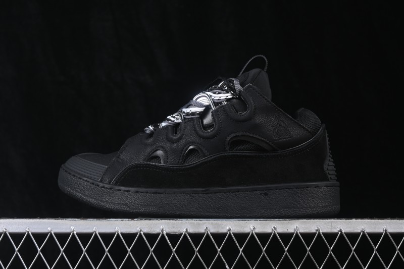 Lanvin Two-Tone Lace-Up Low-Top Casual Sneakers - AJE5