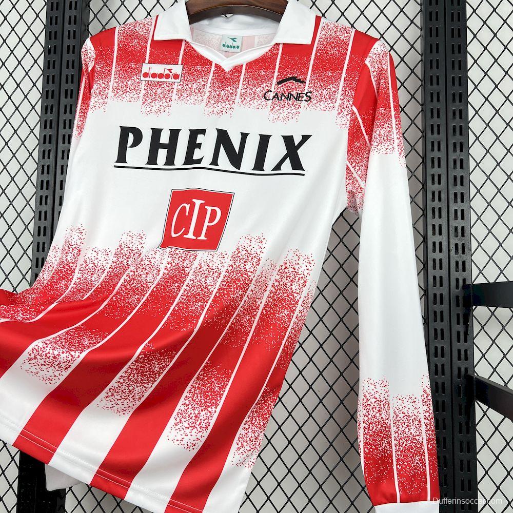 1991/92 Retro AS Cannes Home Long Sleeves Jersey