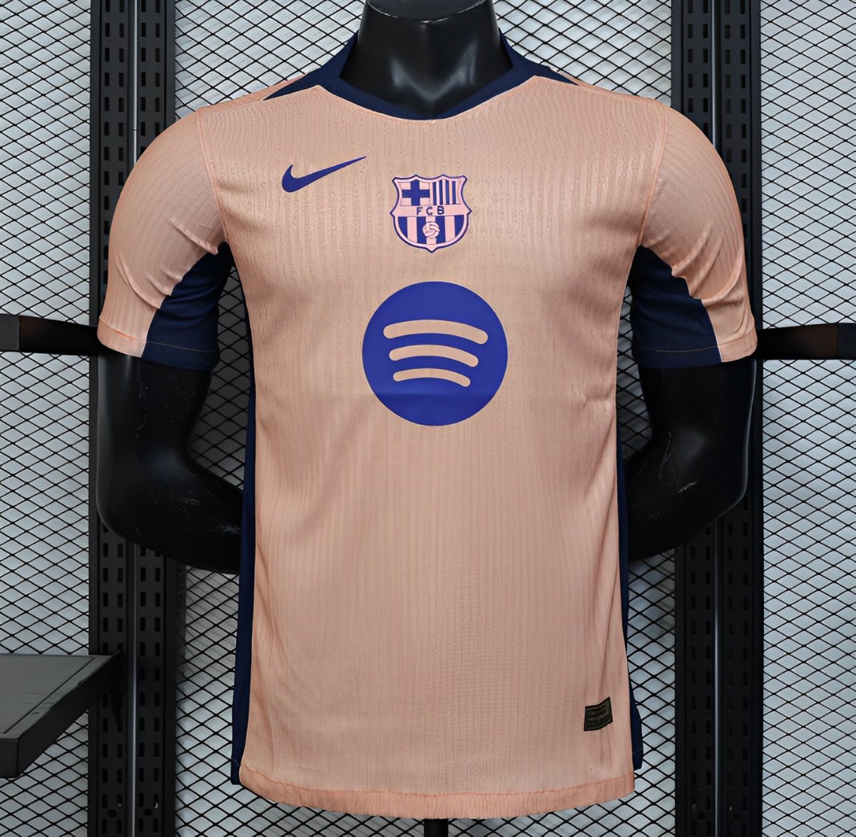 Player Version 25/26 FC Barcelona Pink 125Th Anniversary Jersey with Spotify Sponsor and Navy Blue Accents