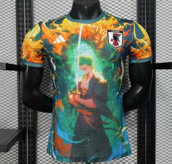 Player Version 2025 Japan Jersey with Samurai Design and Fiery Background
