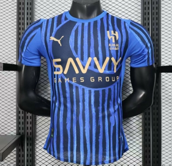 Player Version 25/26 Al Hilal Home Blue with Vertical Stripes Jersey