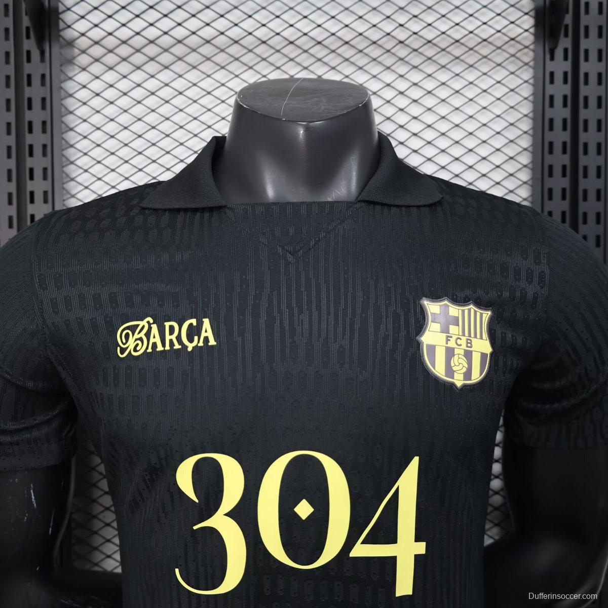 Player Version 25/26 FC Barcelona BLACK Jersey With 304 Sponsor