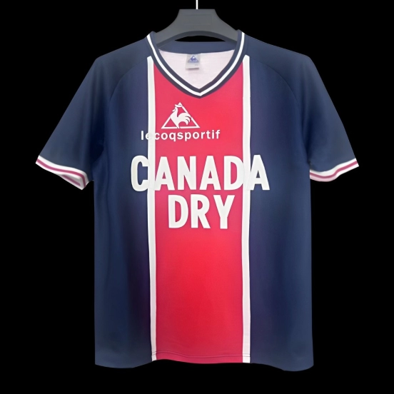 Retro 74/75 PSG Home Cotton Jersey With Velvet Sponsor