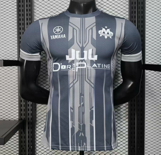 Player Version 25/26 Olympique de Marseille Grey with Geometric Stripes Jersey