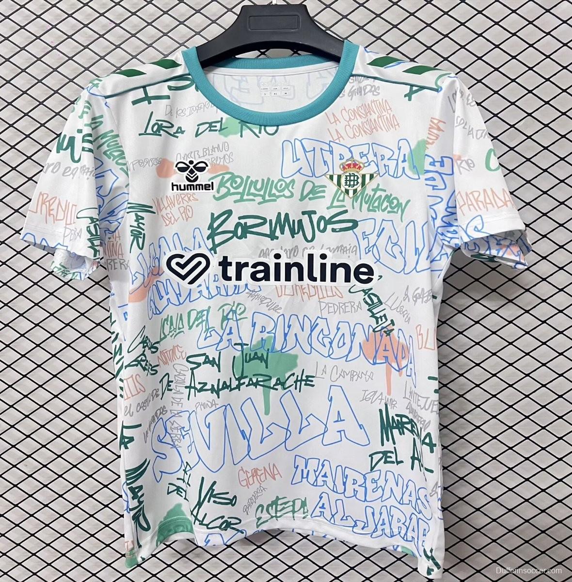 25/26 Real Betis White Graffiti Training Jersey