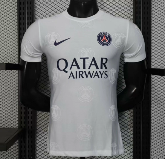 Player Version 25/26 PSG White with Embossed PSG Badge Pattern Jersey