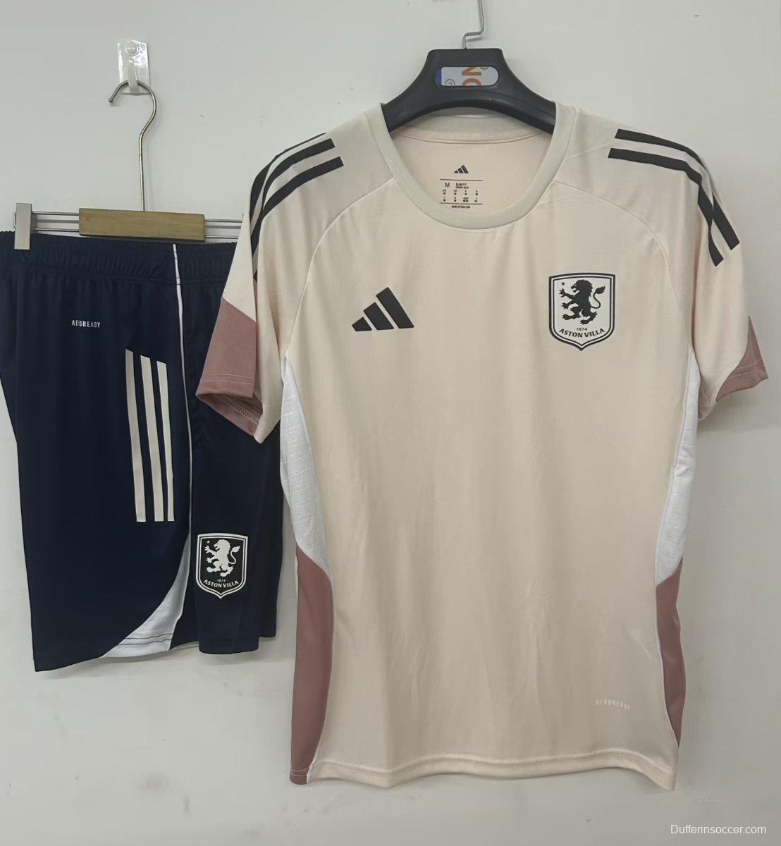 25/26 Aston Villa Pre-Match Jersey khaki+ Shorts