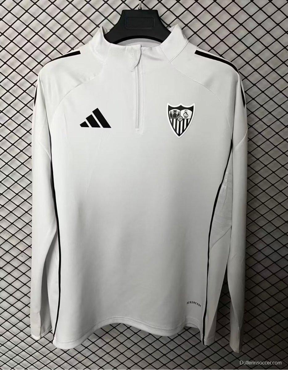 25/26 Sevilla White Half Zipper Jacket