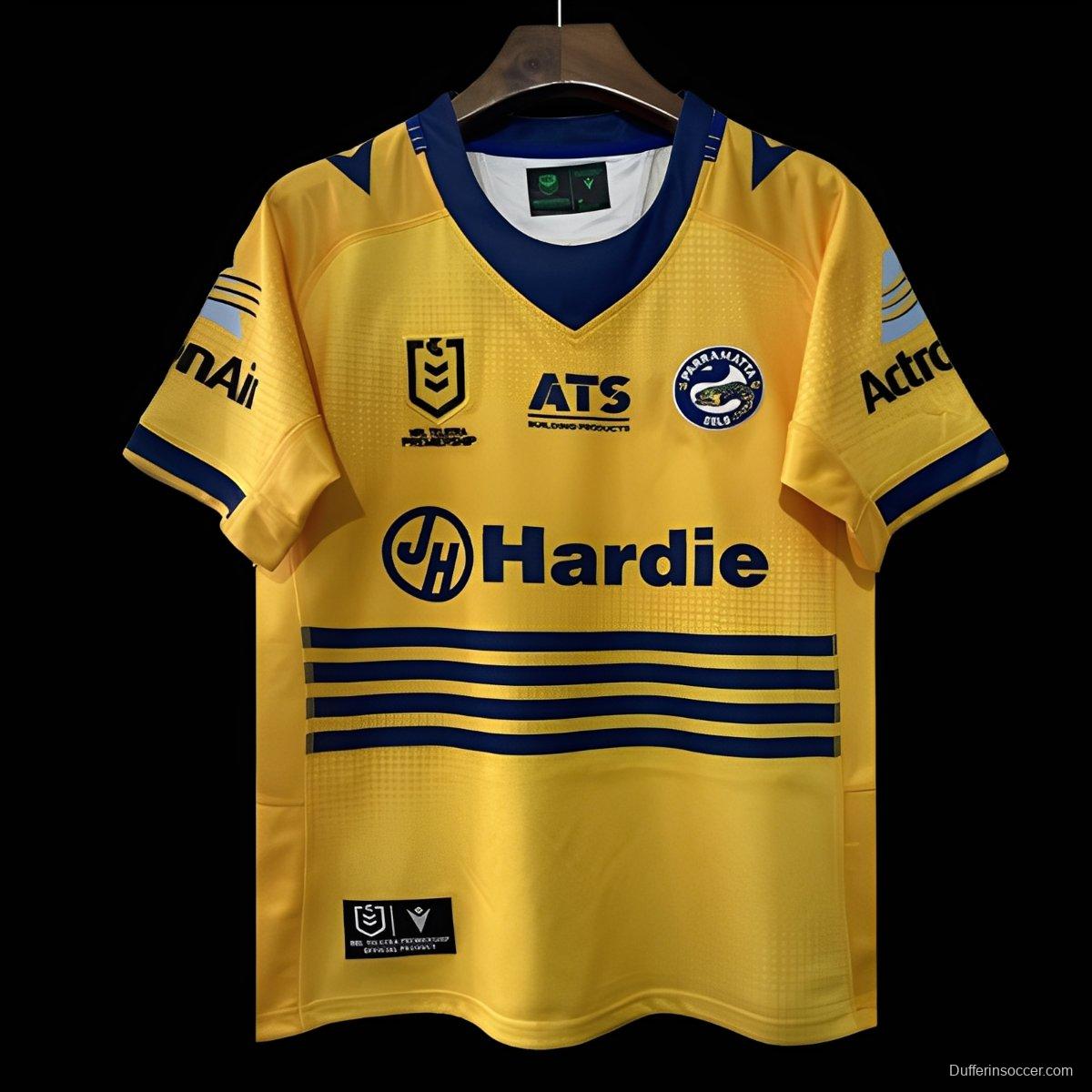 25/26 Parramatta Eels Gold with Navy Stripes Jersey