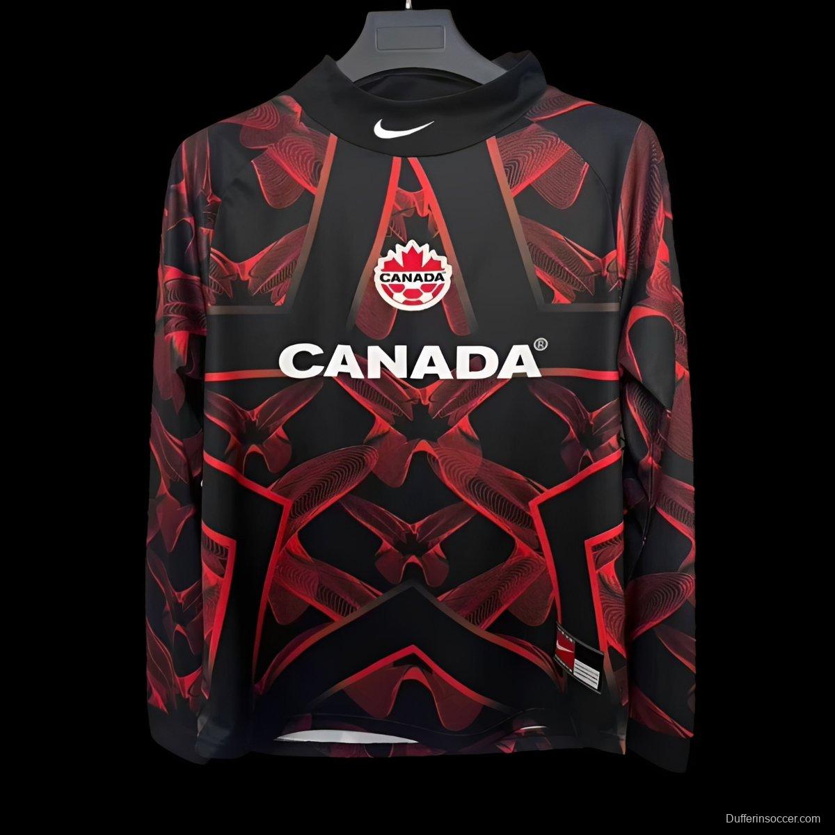 2026 Canada Black/Red Long Sleeve Goalkeeper Jersey
