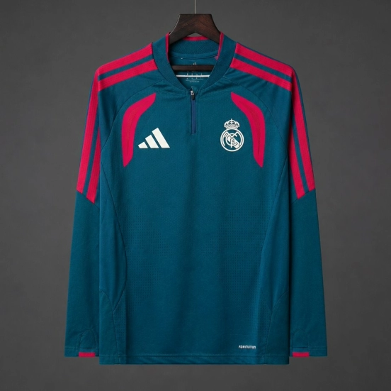26/27 Real Madrid CF Teal & Pink Quarter-Zip Training Top
